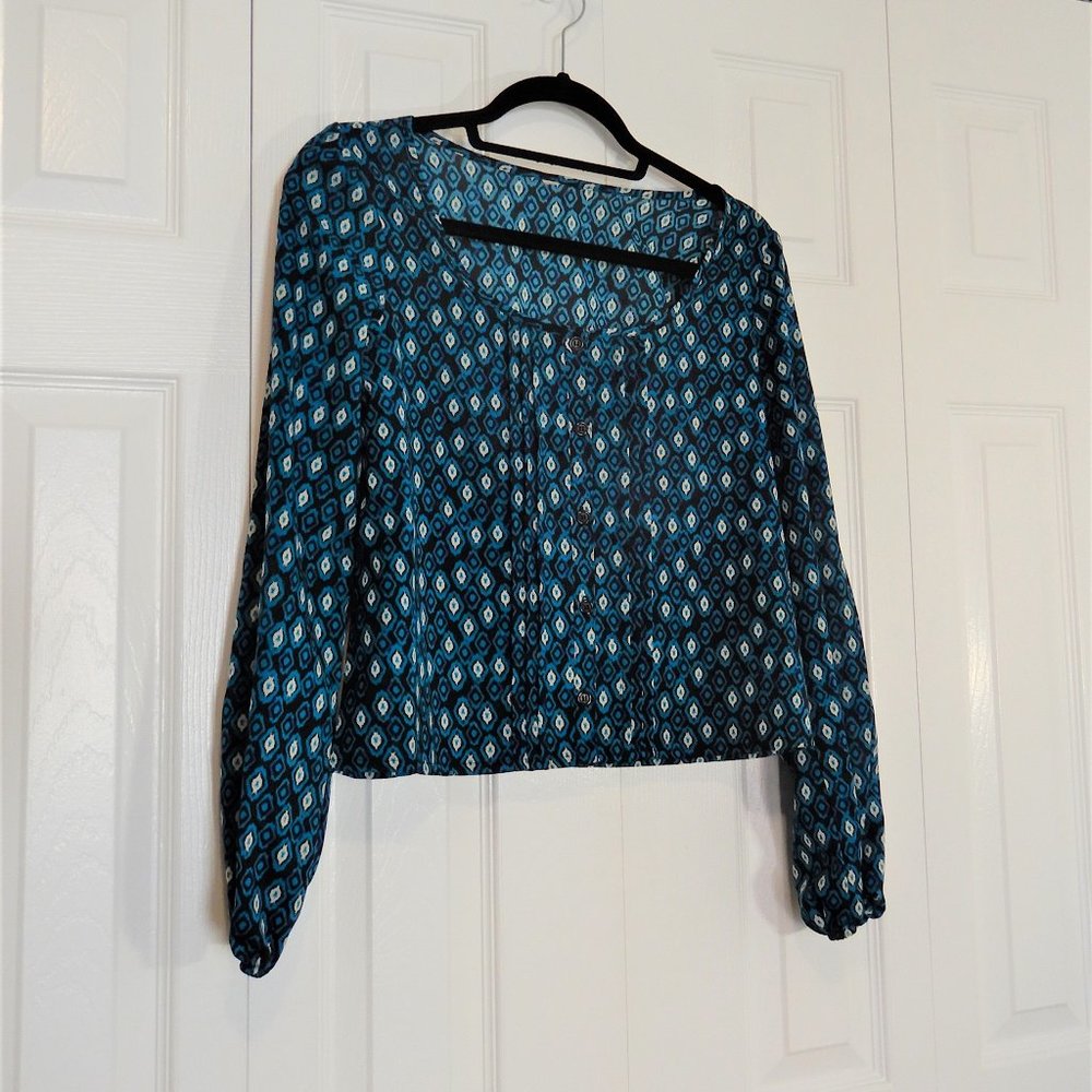 Teal crop blouse